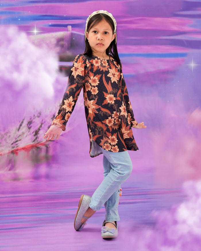 Blouse Printed Lika Kids - Akasia Black - Image 2