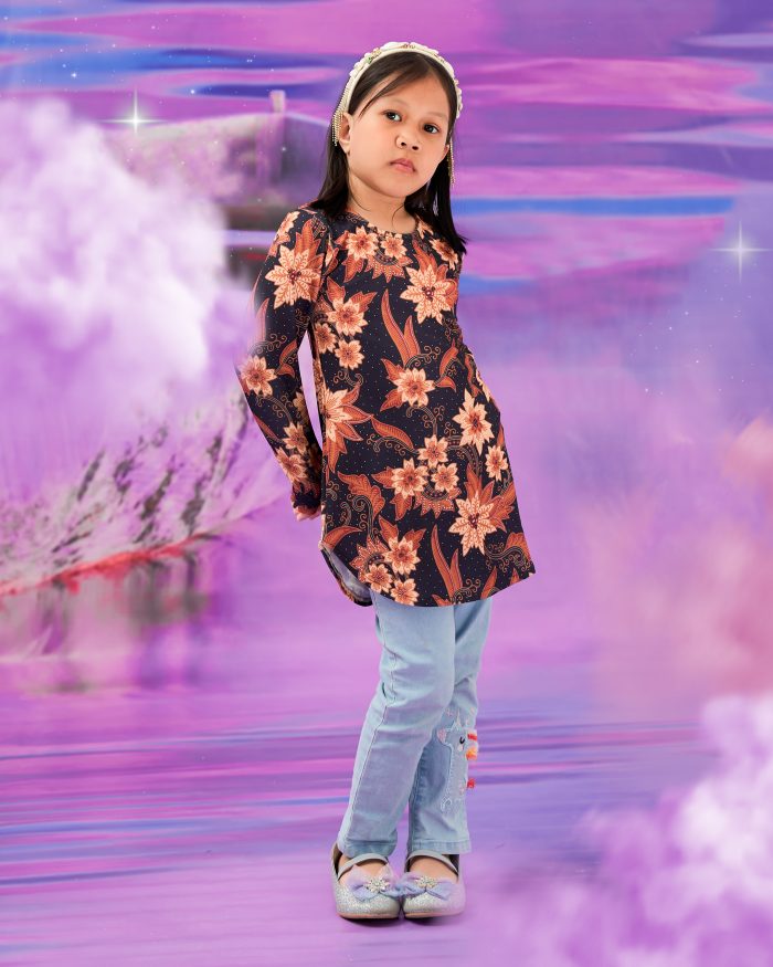 Blouse Printed Lika Kids - Akasia Black - Image 3