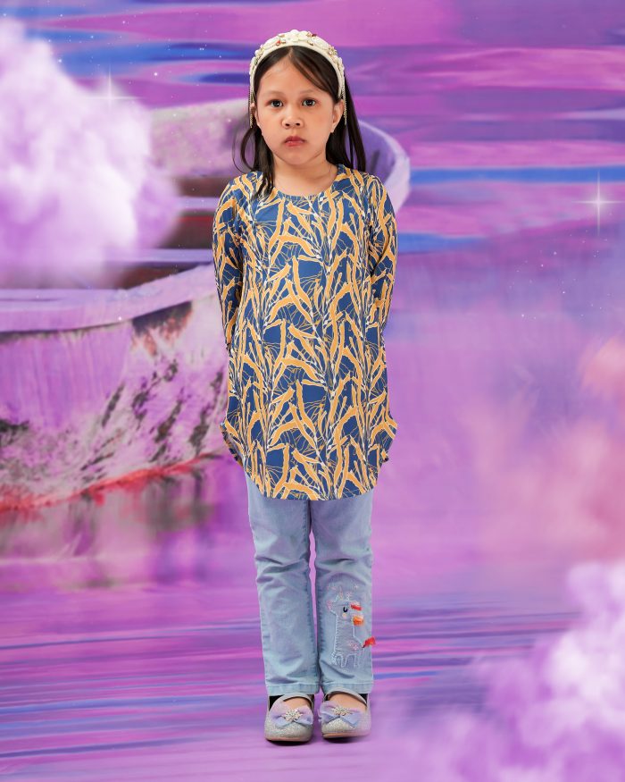 Blouse Printed Lika Kids - Canary Blue - Image 2