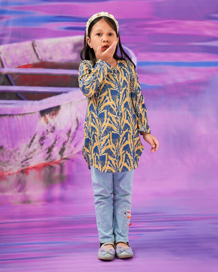 Blouse Printed Lika Kids - Canary Blue