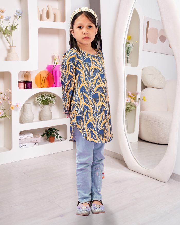 Blouse Printed Lika Kids - Canary Blue