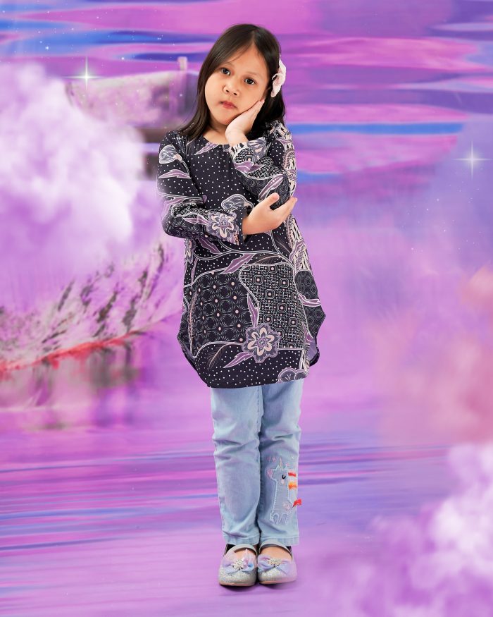 Blouse Printed Lika Kids - Suria Lavender - Image 2