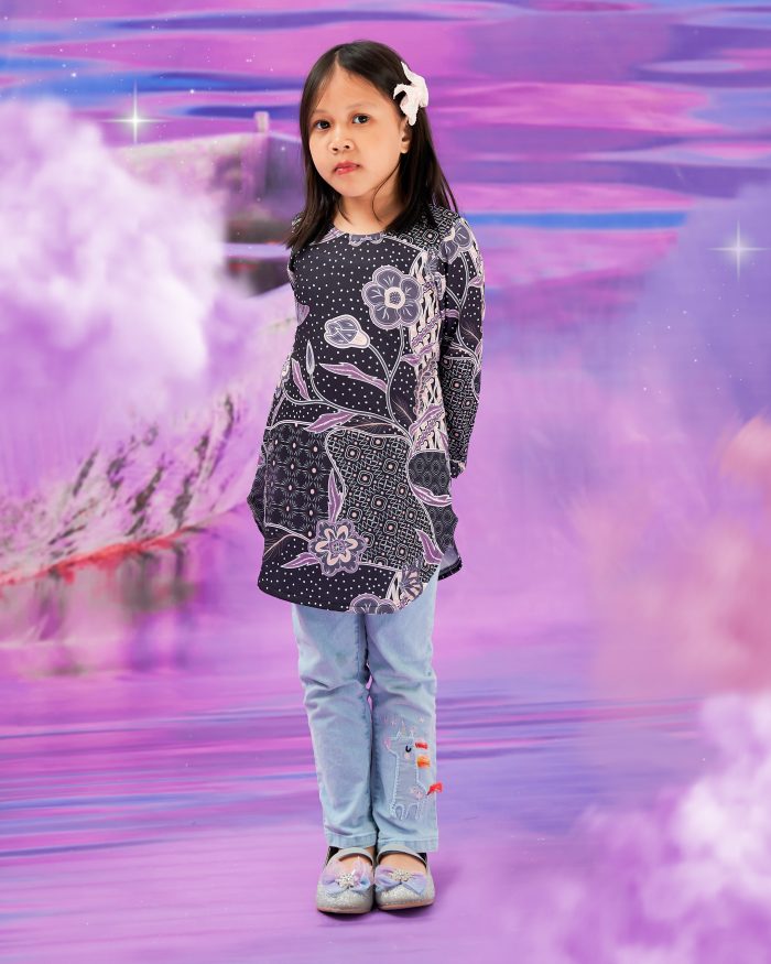 Blouse Printed Lika Kids - Suria Lavender - Image 3