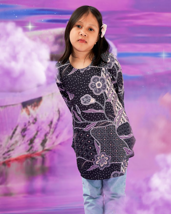 Blouse Printed Lika Kids - Suria Lavender - Image 4