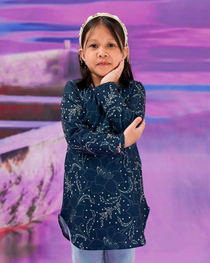 Blouse Printed Lika Kids - Fiona Teal - Image 2