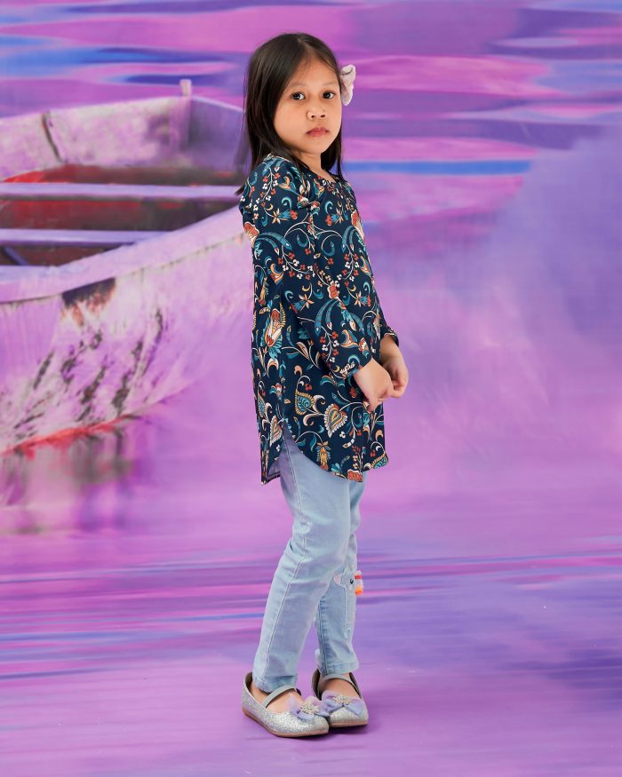 Blouse Printed Lika Kids - Fiona Teal