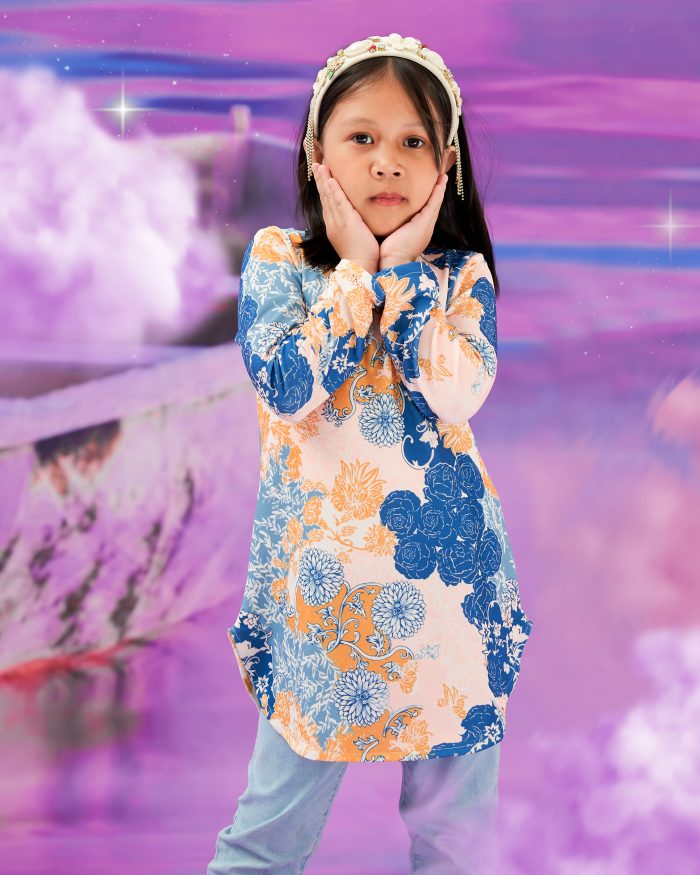 Blouse Printed Lika Kids - Kailyn Blue - Image 4