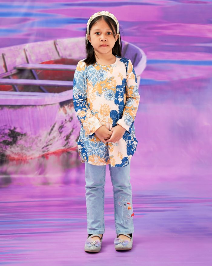 Blouse Printed Lika Kids - Kailyn Blue - Image 3