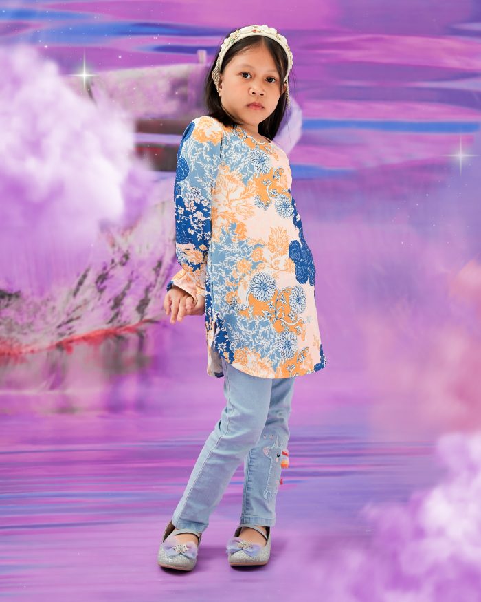 Blouse Printed Lika Kids - Kailyn Blue - Image 3