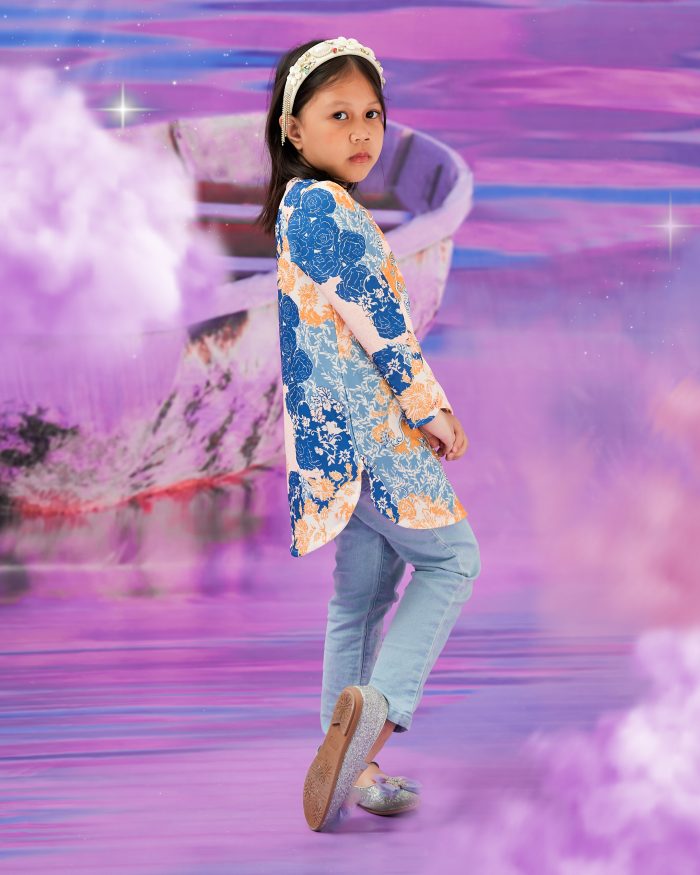 Blouse Printed Lika Kids - Kailyn Blue - Image 2