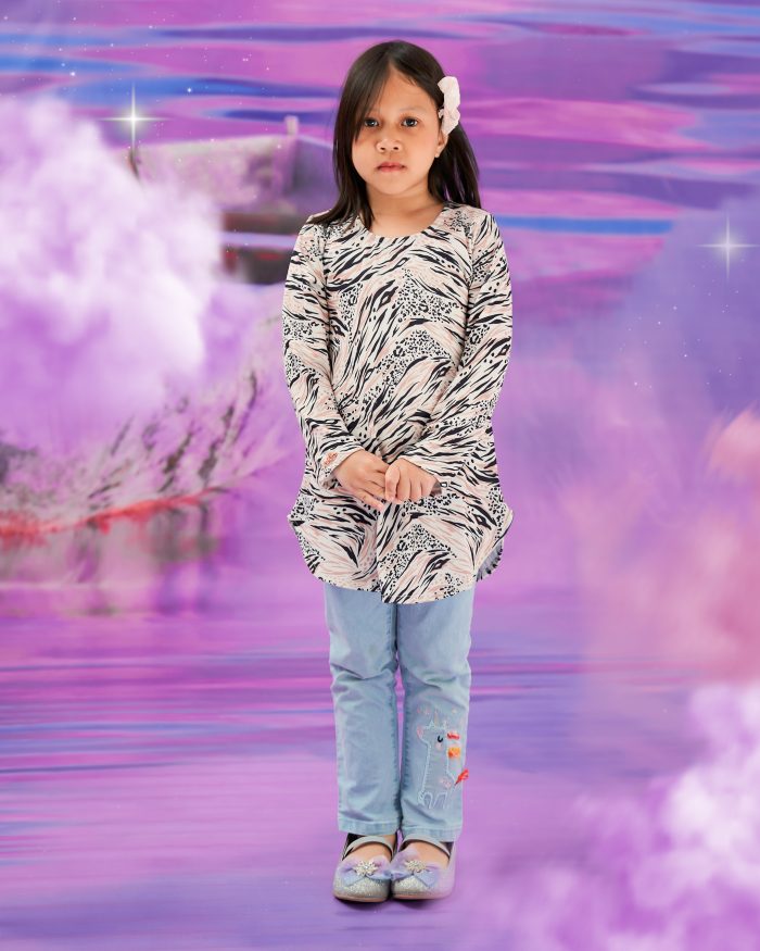 Blouse Printed Lika Kids - White Leopard - Image 2