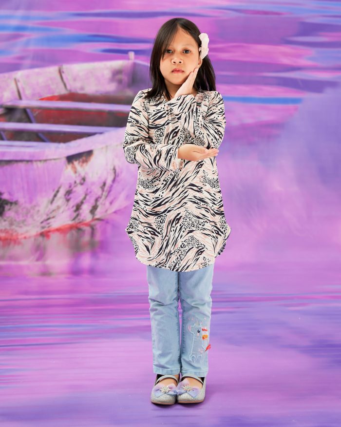 Blouse Printed Lika Kids - White Leopard - Image 2