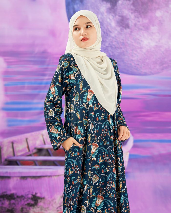 Dress Printed Lisa - Fiona Teal - Image 2
