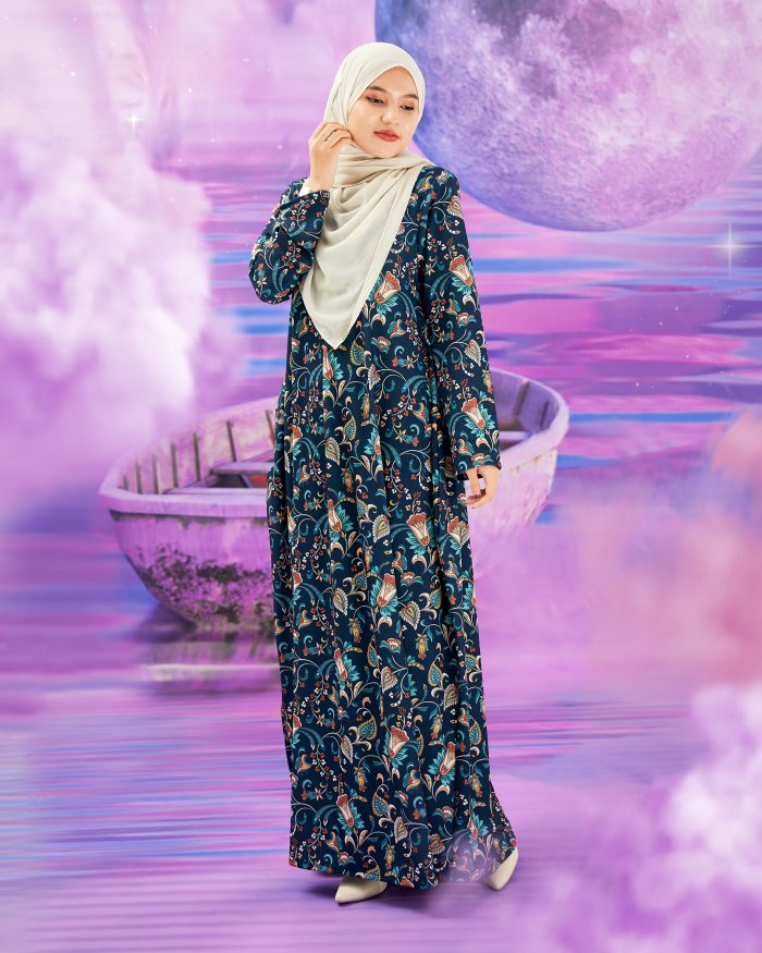Dress Printed Lisa - Fiona Teal