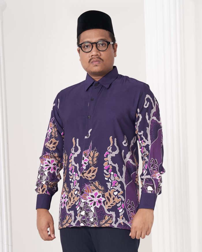 Baju Kemeja Batik Sultan 2.0 - Ratna Dark Purple - Image 6