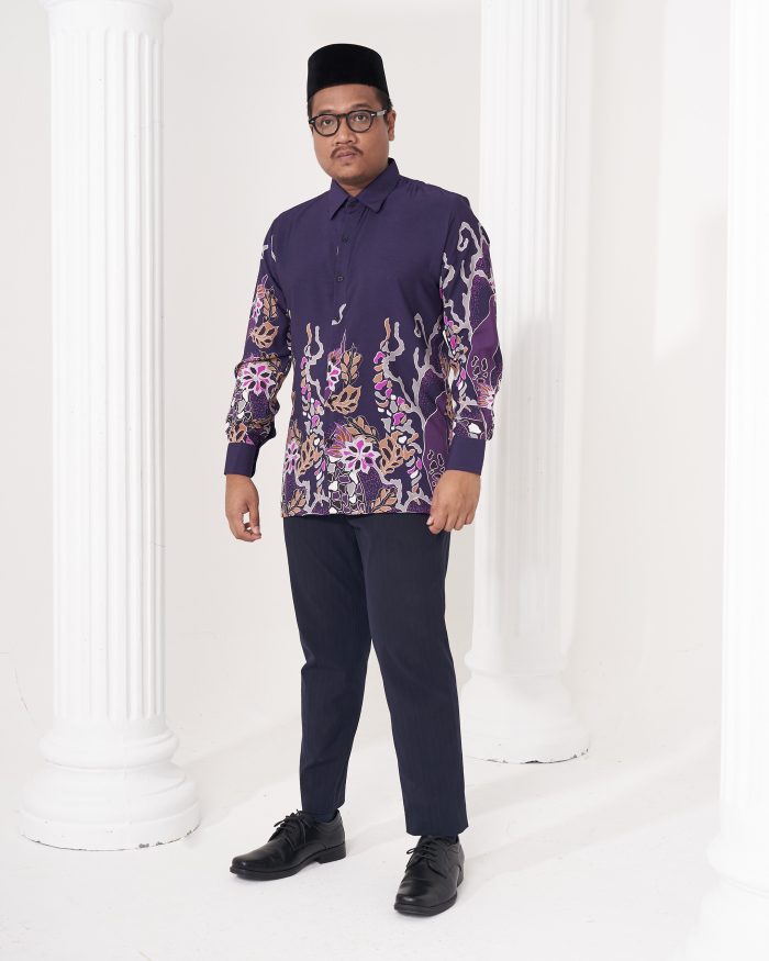 Baju Kemeja Batik Sultan 2.0 - Ratna Dark Purple - Image 3