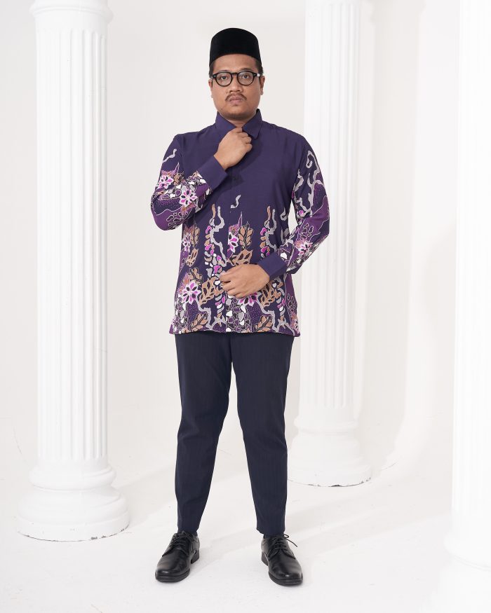 Baju Kemeja Batik Sultan 2.0 - Ratna Dark Purple - Image 2