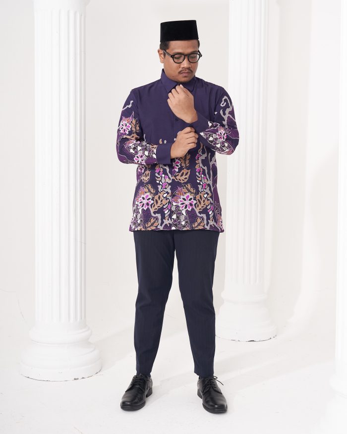 Baju Kemeja Batik Sultan 2.0 - Ratna Dark Purple