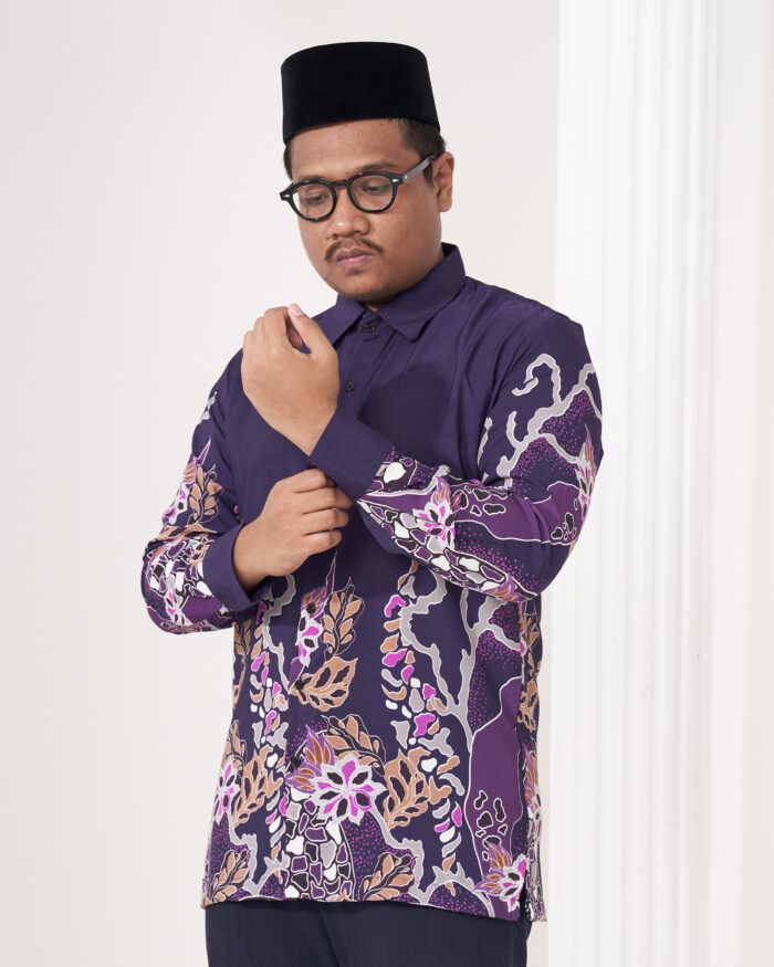 Baju Kemeja Batik Sultan 2.0 - Ratna Dark Purple - Image 5