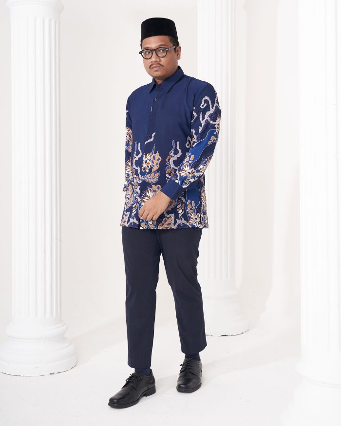 Baju Kemeja Batik Sultan  2.0 - Ratna Navy Blue