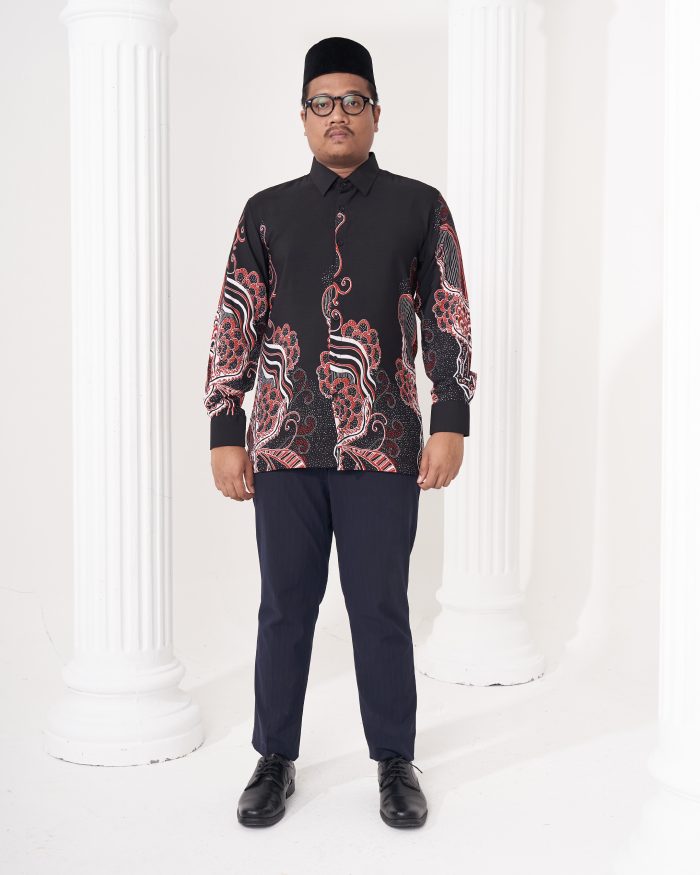 Baju Kemeja Batik Sultan 2.0 - Renjana Black Red