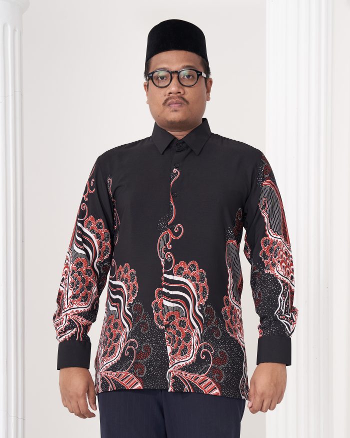 Baju Kemeja Batik Sultan 2.0 - Renjana Black Red - Image 4