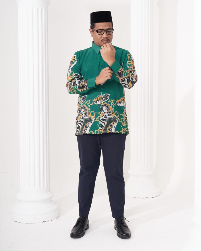 Baju Kemeja Batik Sultan 2.0 - Riani Emerald Green