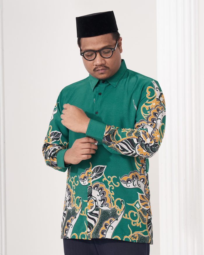 Baju Kemeja Batik Sultan 2.0 - Riani Emerald Green - Image 4