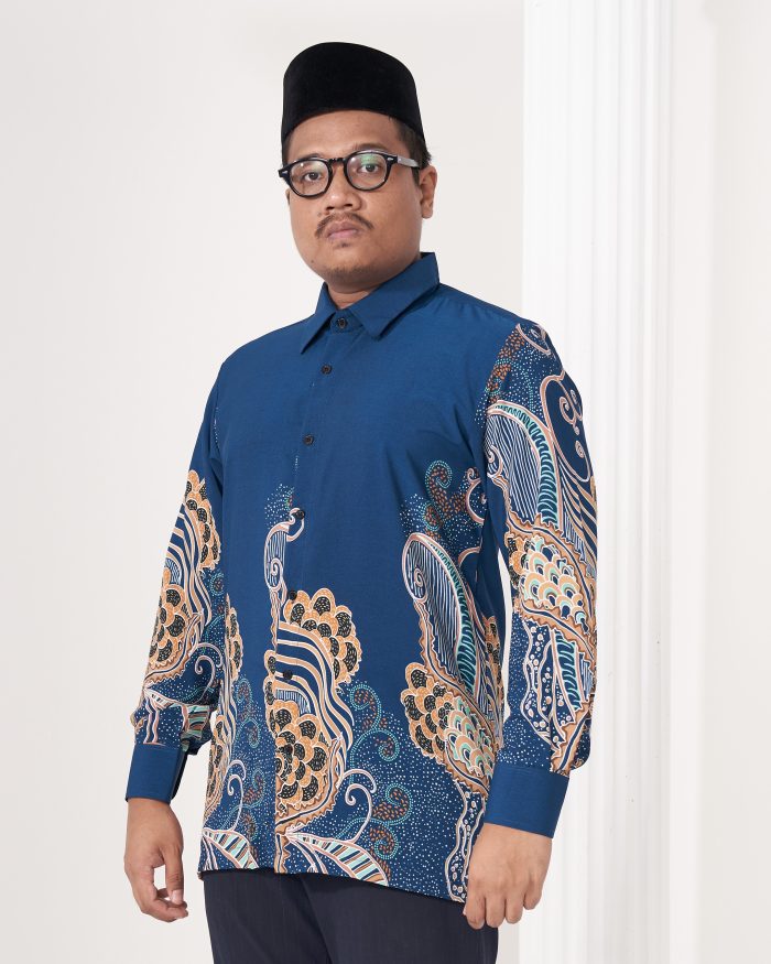 Baju Kemeja Batik Sultan 2.0 - Renjana Navy Blue - Image 4