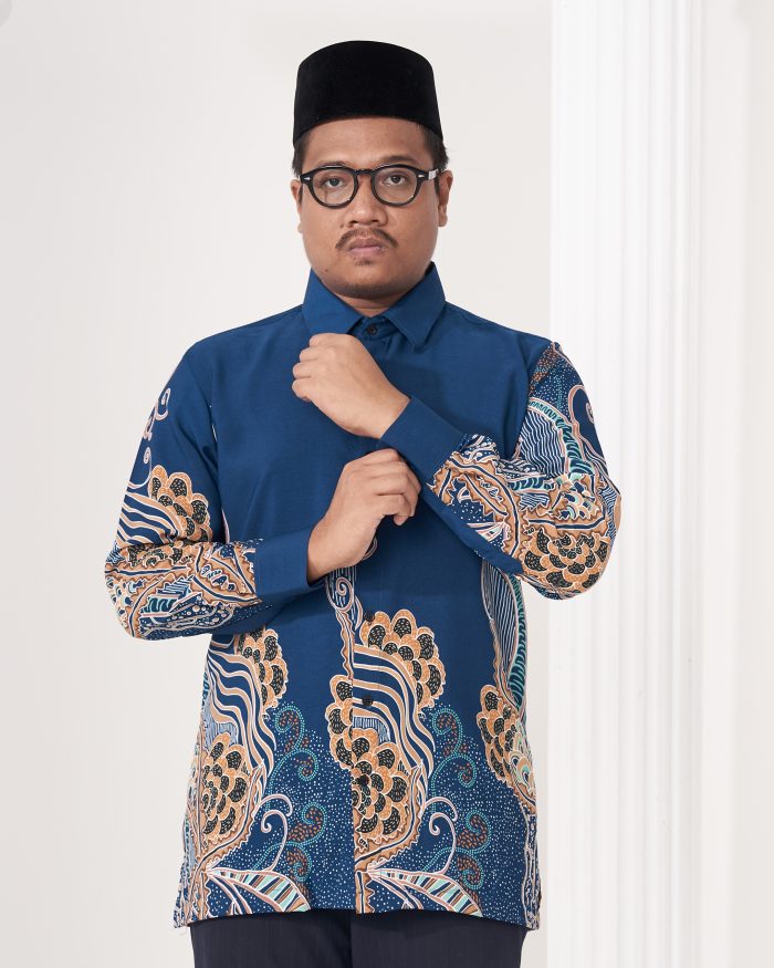 Baju Kemeja Batik Sultan 2.0 - Renjana Navy Blue - Image 5