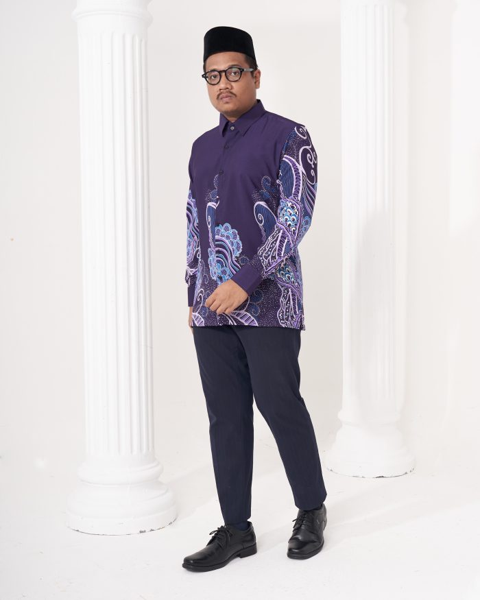 Baju Kemeja Batik Sultan 2.0 - Renjana Purple - Image 3