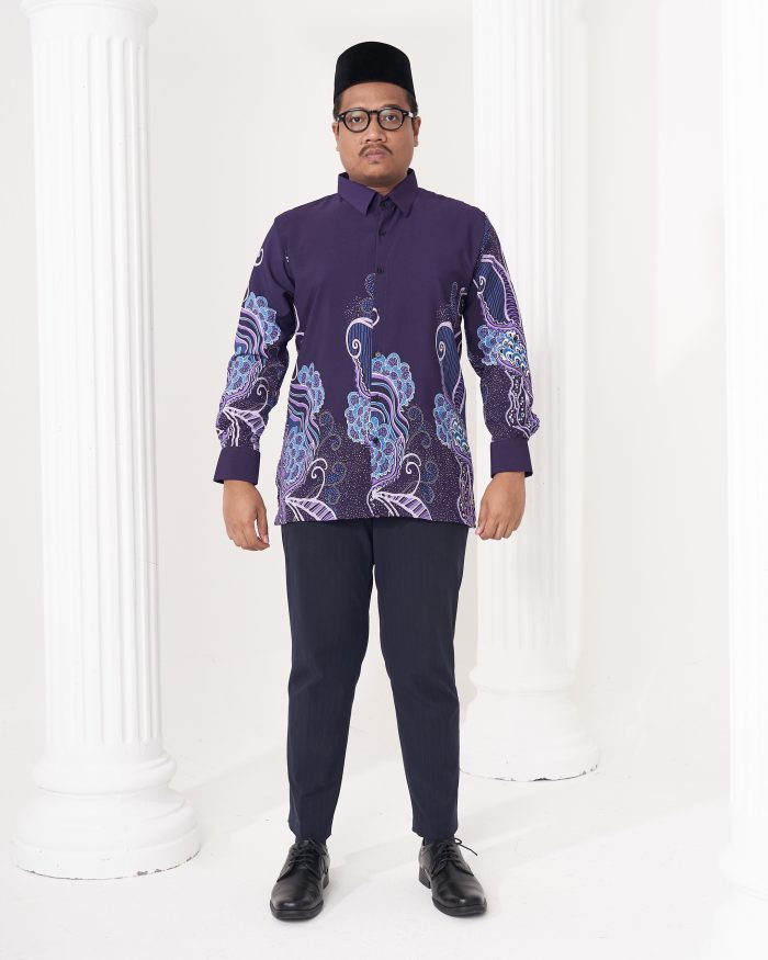 Baju Kemeja Batik Sultan 2.0 - Renjana Purple - Image 2