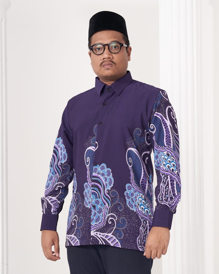 Baju Kemeja Batik Sultan 2.0 - Renjana Purple - Image 5