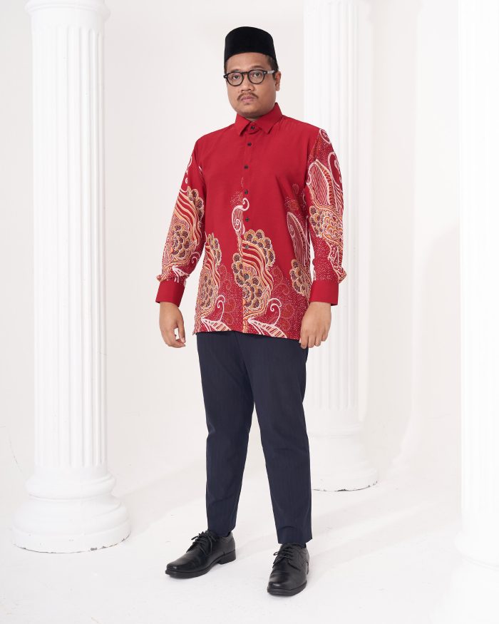 Baju Kemeja Batik Sultan 2.0 - Renjana Red Chili - Image 2