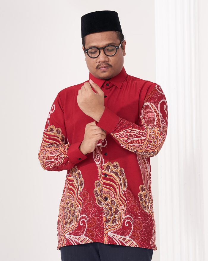 Baju Kemeja Batik Sultan 2.0 - Renjana Red Chili - Image 5