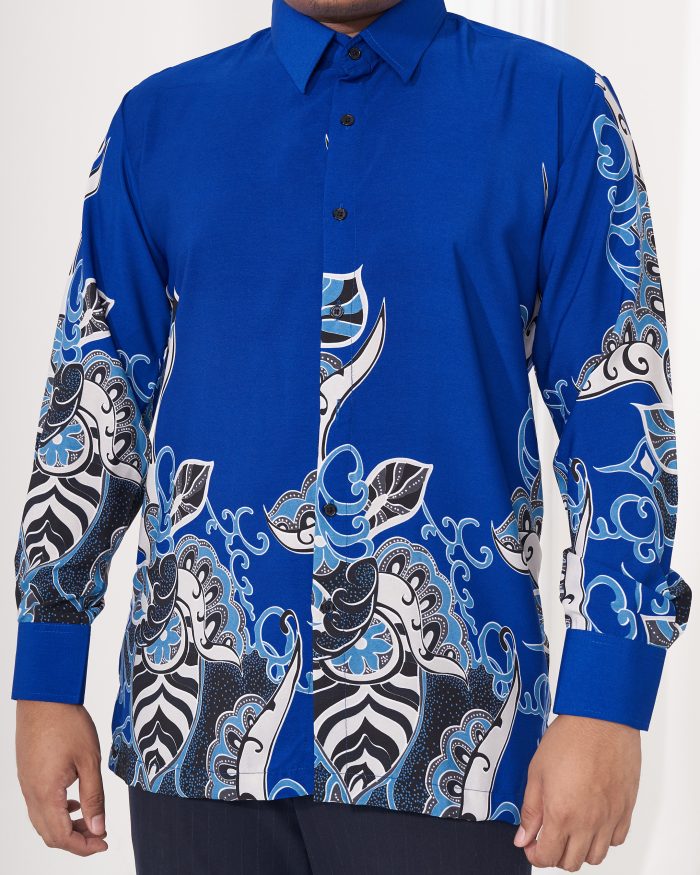 Baju Kemeja Batik Sultan 2.0 - Riani Royal Blue - Image 5