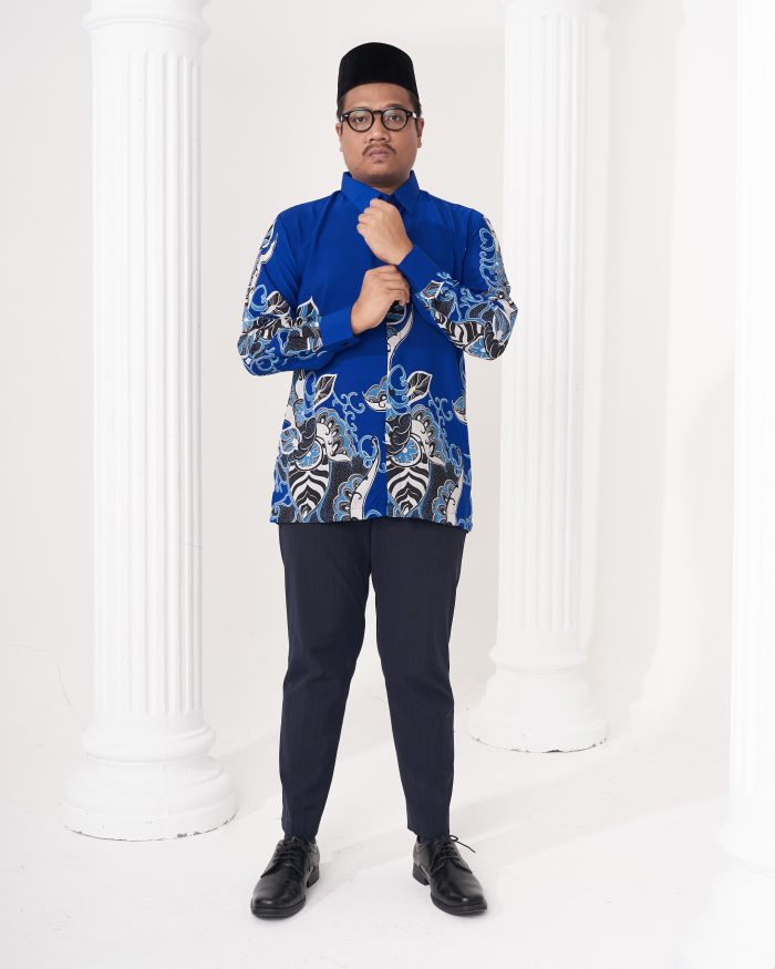 Baju Kemeja Batik Sultan 2.0 - Riani Royal Blue - Image 2