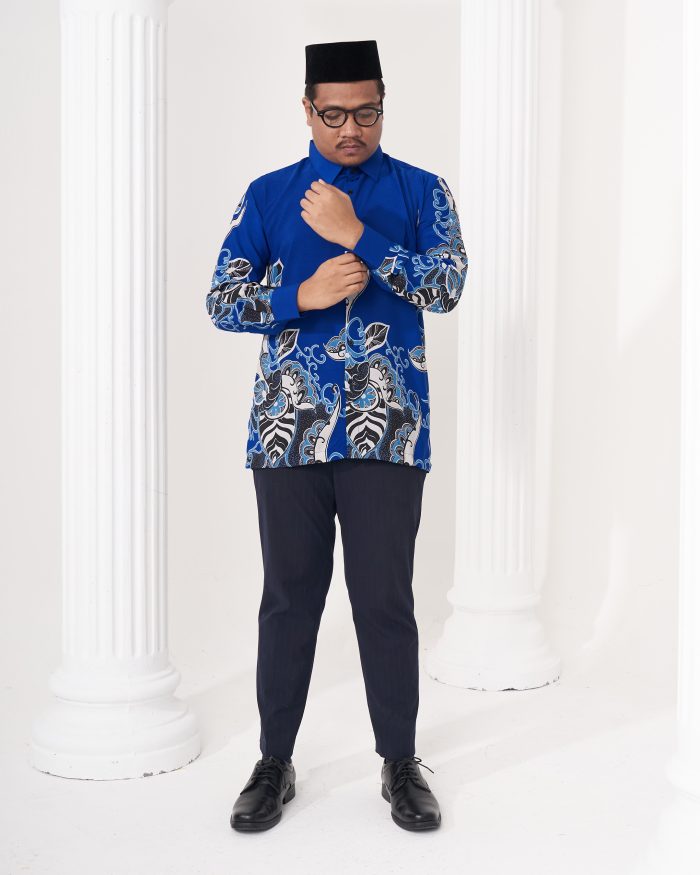 Baju Kemeja Batik Sultan 2.0 - Riani Royal Blue - Image 3