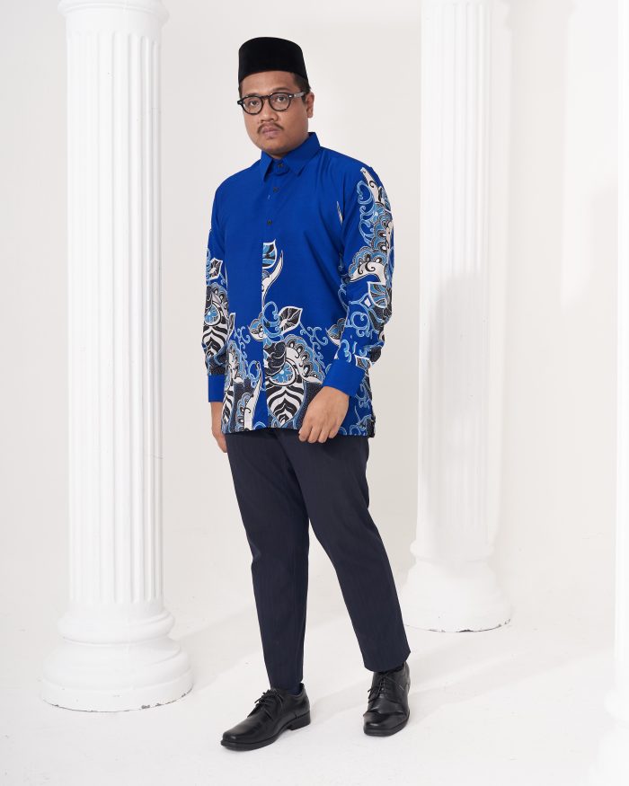 Baju Kemeja Batik Sultan 2.0 - Riani Royal Blue