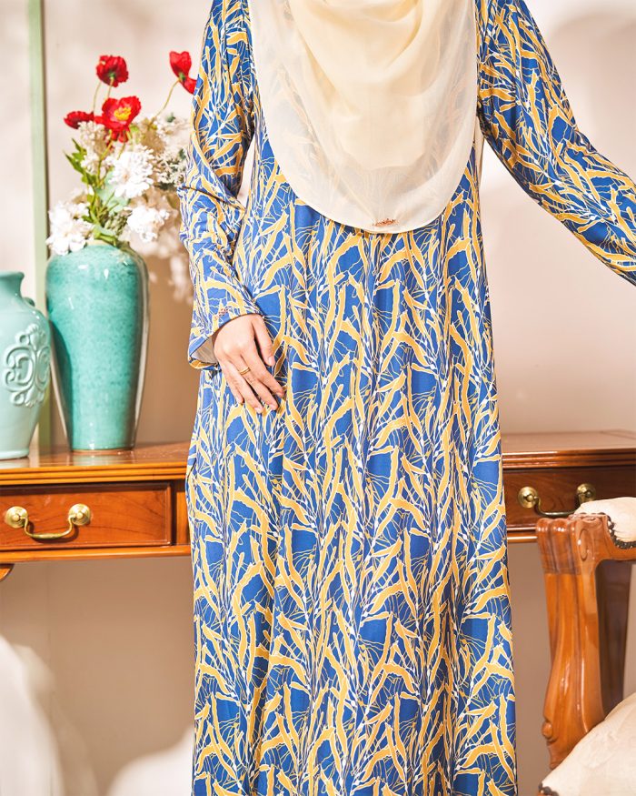 Dress Printed Lisa - Canary Blue - Image 4