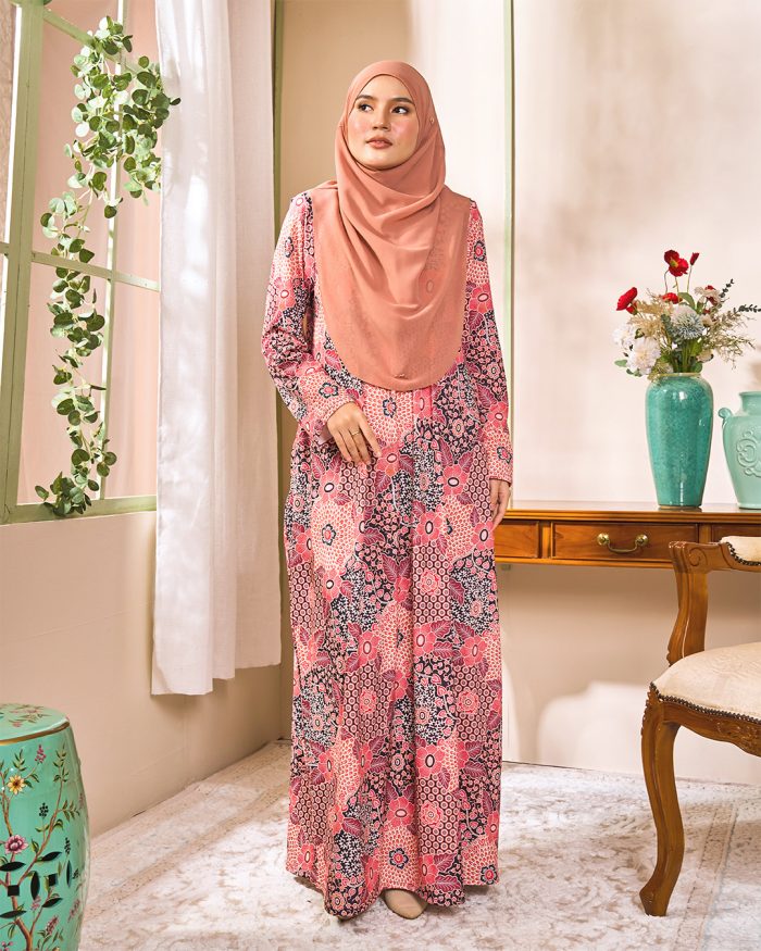 Dress Printed Lisa - Charming Pink