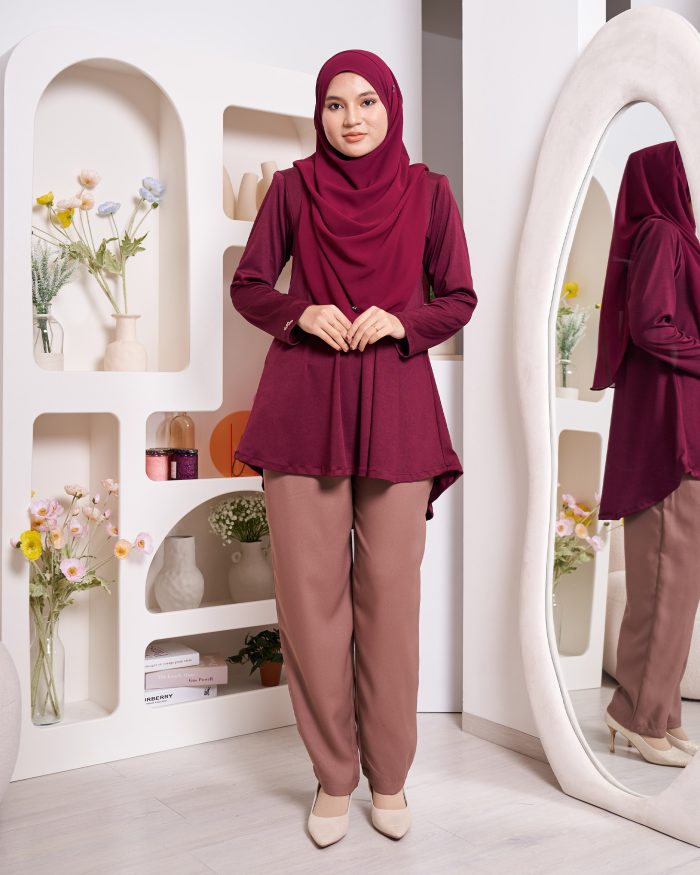 Blouse Luqq - Maroon - Image 2