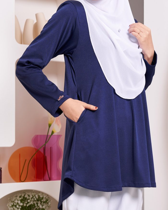 Blouse Luqq - Navy Blue - Image 4