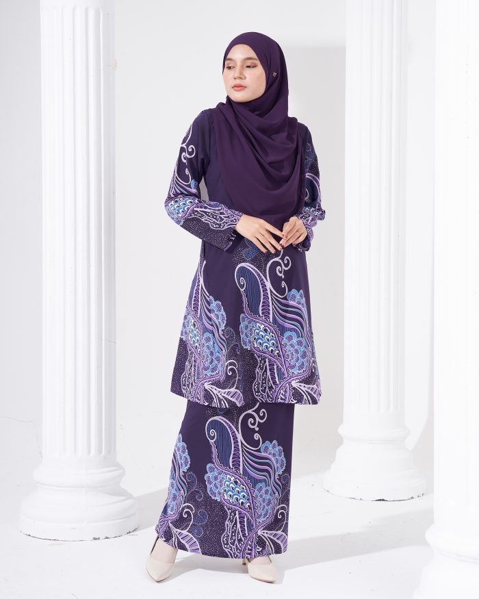 Baju Kurung Pahang Batik Sultanah - Renjana Purple