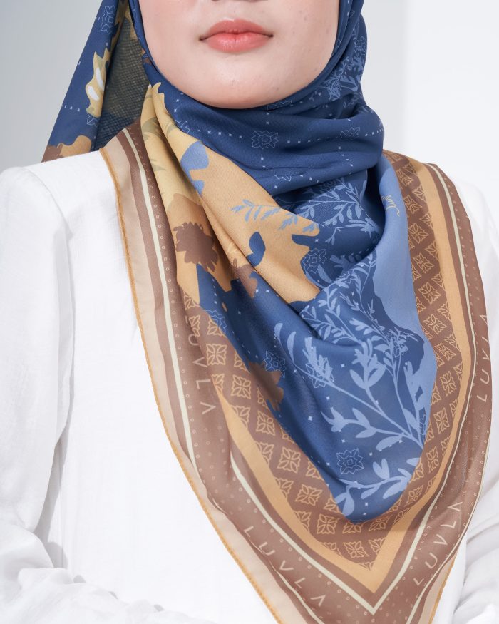 Tudung Bawal Cotton Voile Aidilfitri - Blue Brownies - Image 4