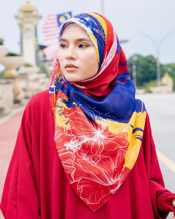 Tudung Bawal Cotton Voile Merdeka - Skyline