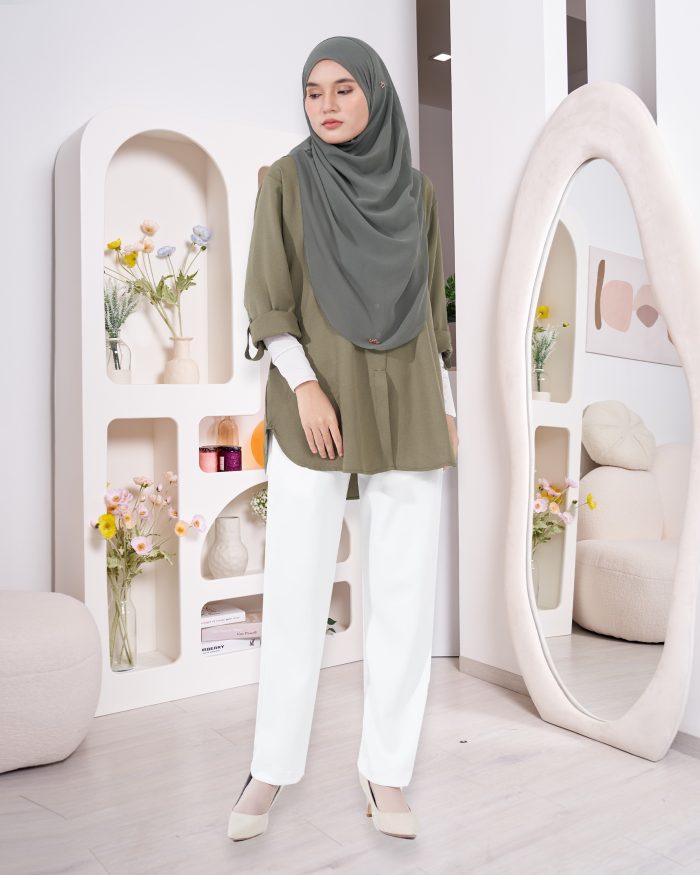 Blouse Lily - Olive Green - Image 2