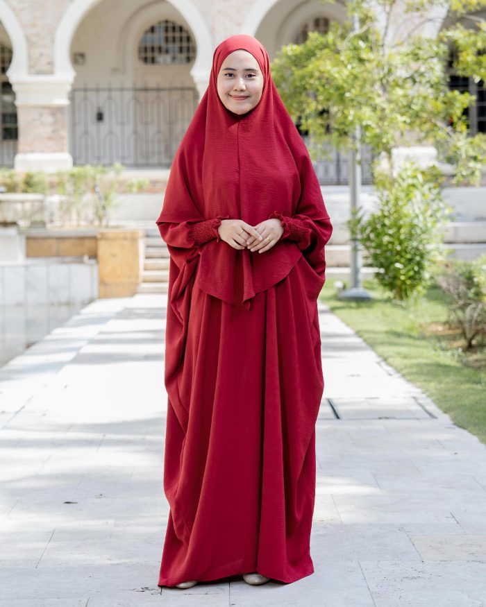 Abaya Kaftan Reyfa - Scarlet Maroon