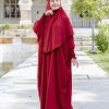 Abaya Kaftan Reyfa - Scarlet Maroon - Image 3