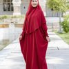 Abaya Kaftan Reyfa - Scarlet Maroon - Image 4